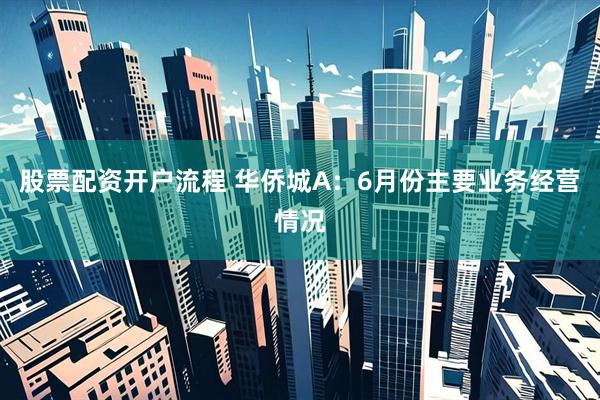 股票配资开户流程 华侨城A：6月份主要业务经营情况